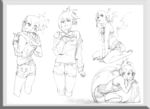 唯美线条男女 素描素材 漫画人