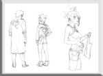 唯美线条男女 素描素材 漫画人