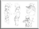 唯美线条男女 素描素材 漫画人