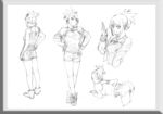 唯美线条男女 素描素材 漫画人