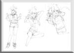 唯美线条男女 素描素材 漫画人
