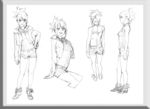 唯美线条男女 素描素材 漫画人