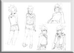 唯美线条男女 素描素材 漫画人