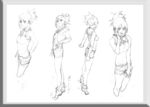 唯美线条男女 素描素材 漫画人