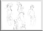 唯美线条男女 素描素材 漫画人