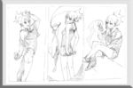 唯美线条男女 素描素材 漫画人
