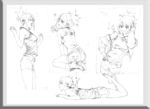 唯美线条男女 素描素材 漫画人