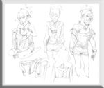 唯美线条男女 素描素材 漫画人