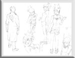 唯美线条男女 素描素材 漫画人