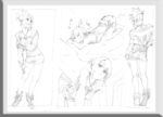 唯美线条男女 素描素材 漫画人