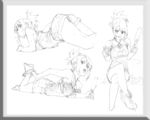 唯美线条男女 素描素材 漫画人
