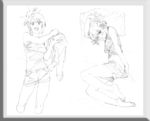 唯美线条男女 素描素材 漫画人