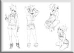 唯美线条男女 素描素材 漫画人