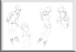 唯美线条男女 素描素材 漫画人