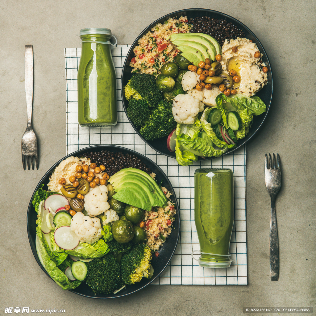 绿色素食健康背景海报素材