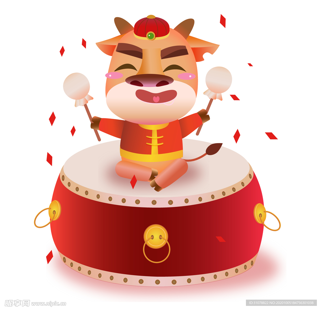 春节动漫牛形象