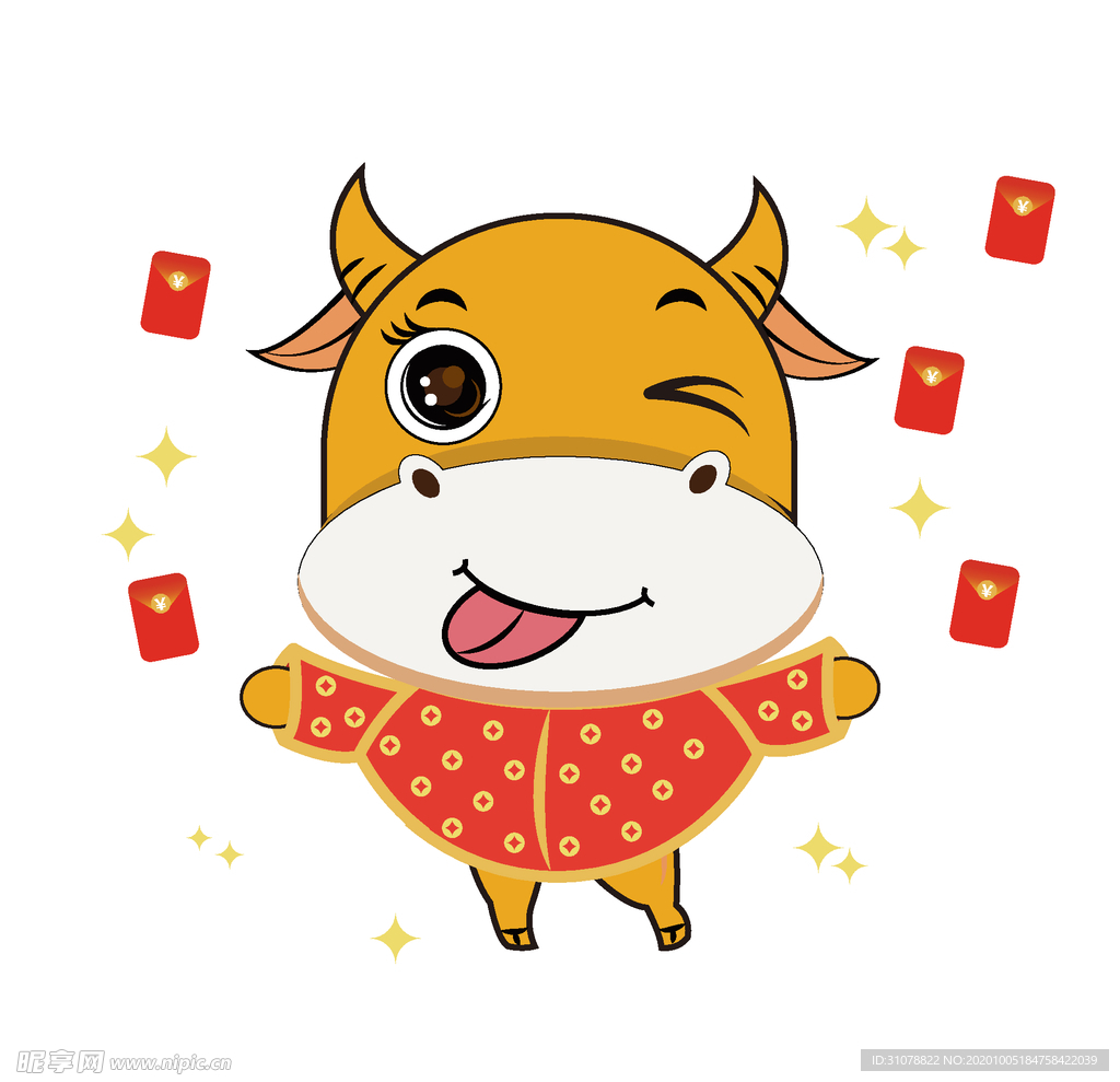 春节动漫牛形象