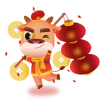 春节动漫牛形象