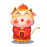 春节动漫牛形象