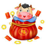 春节动漫牛形象