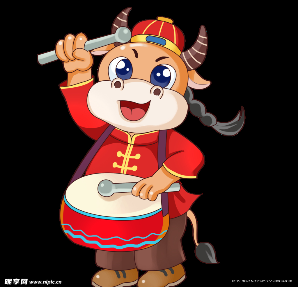 春节动漫牛形象