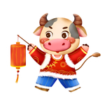 春节动漫牛形象