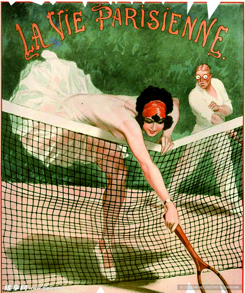 女孩  打网球 裁片