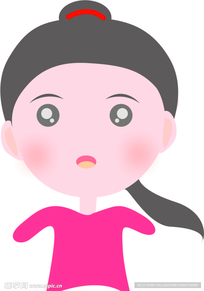 可爱卡通小姑娘