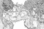 水乡线稿图