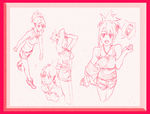 唯美线条男女 素描素材 漫画人