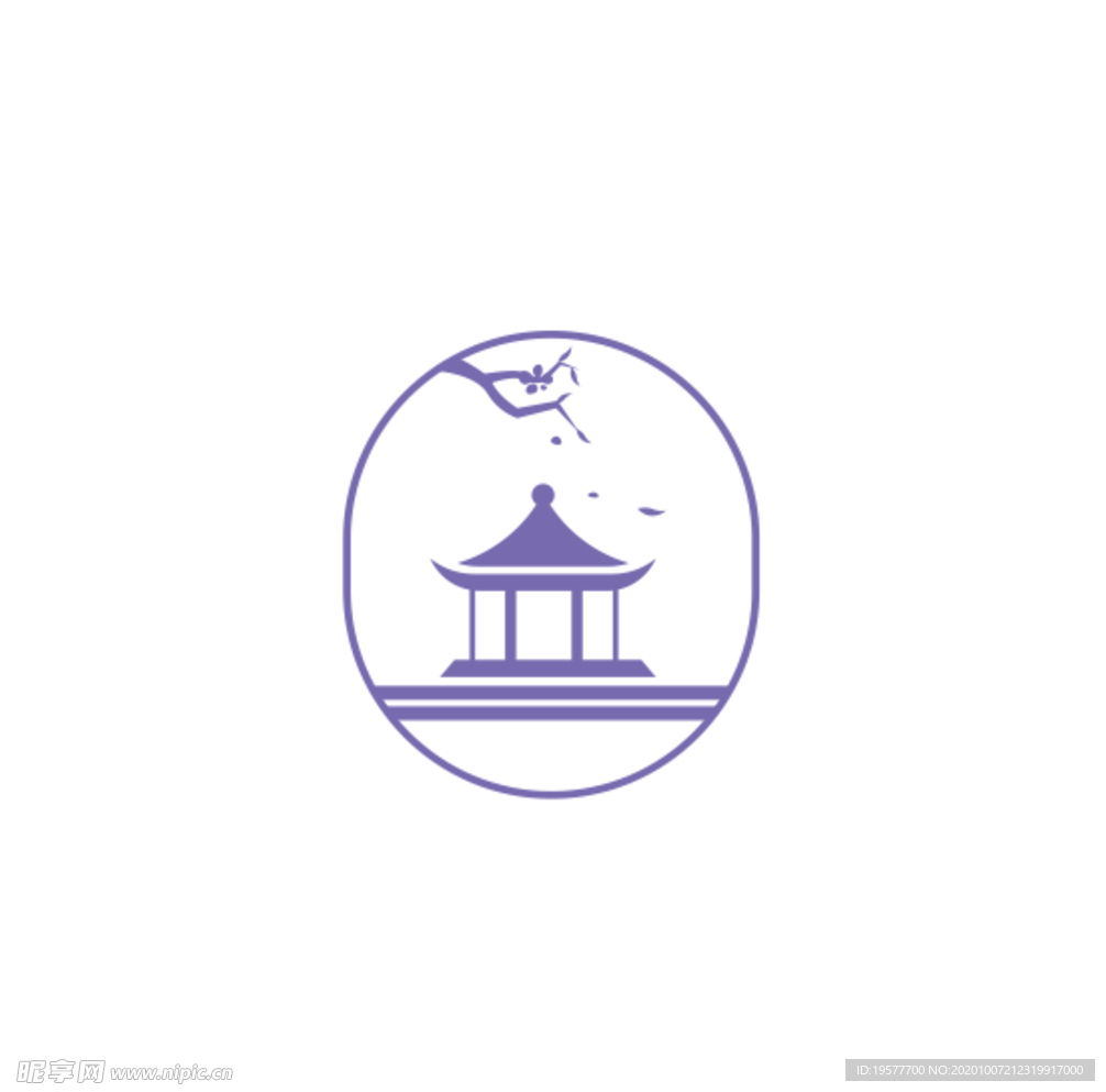 中国风亭子 logo