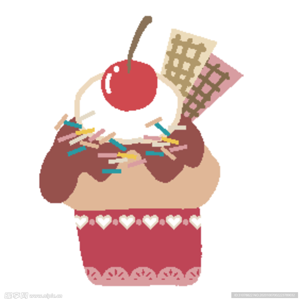 卡通点心蛋糕插画