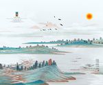 中国风三联画