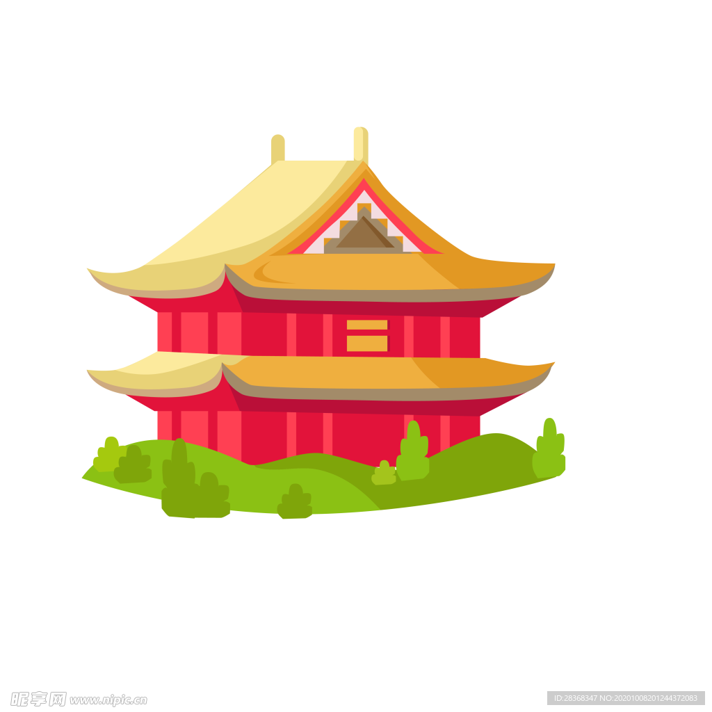 手绘古建筑