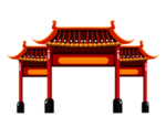 手绘古建筑