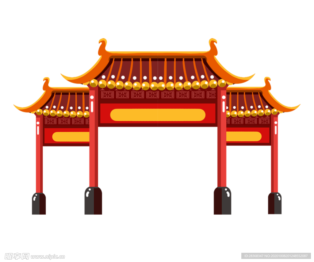 手绘古建筑