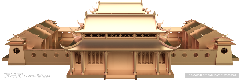 手绘古建筑