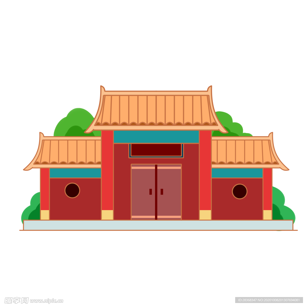 手绘古建筑
