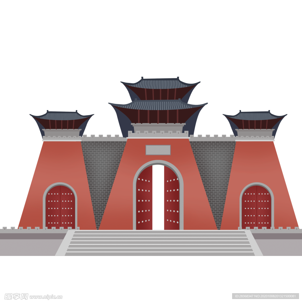 手绘古建筑