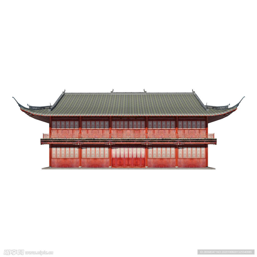 手绘古建筑