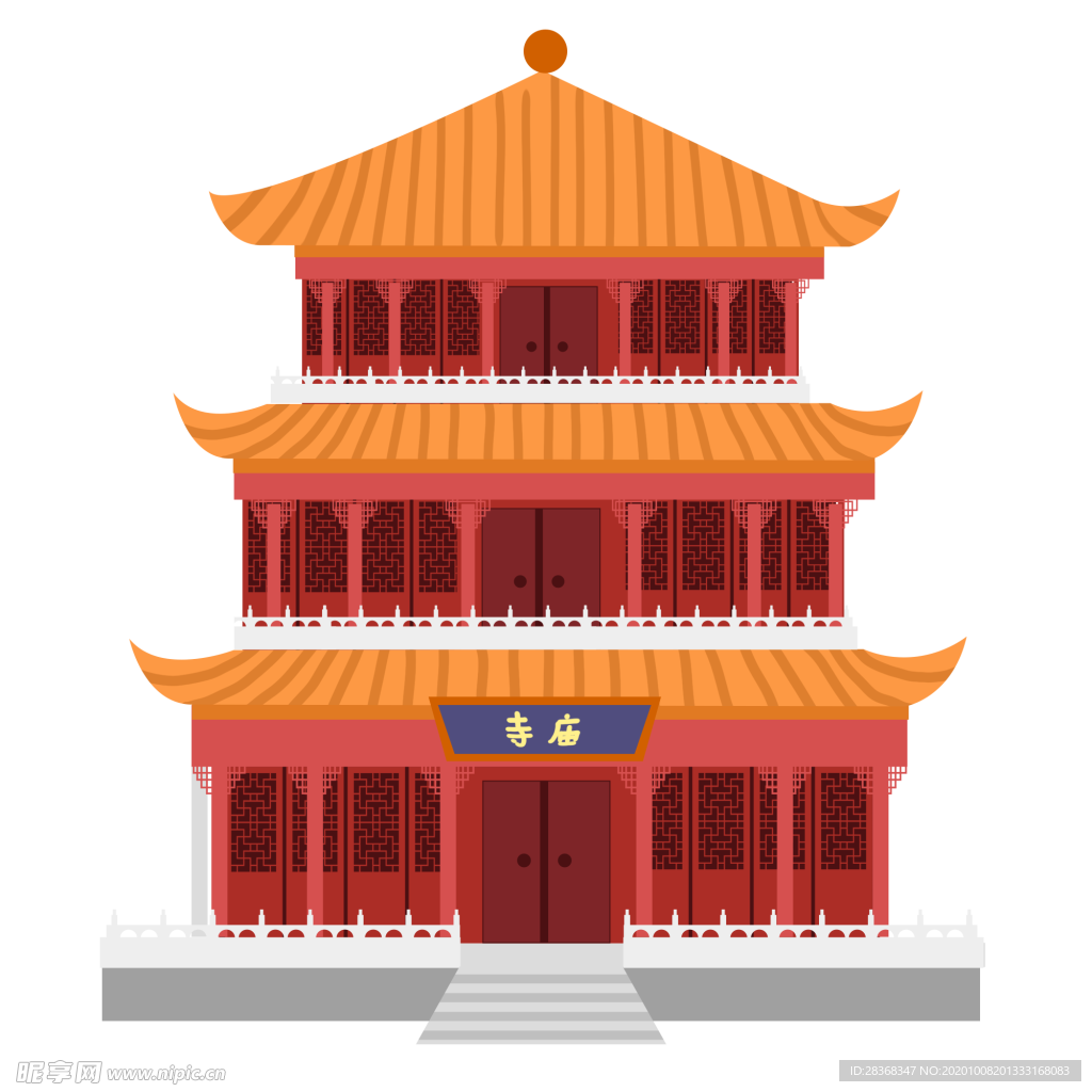 手绘古建筑