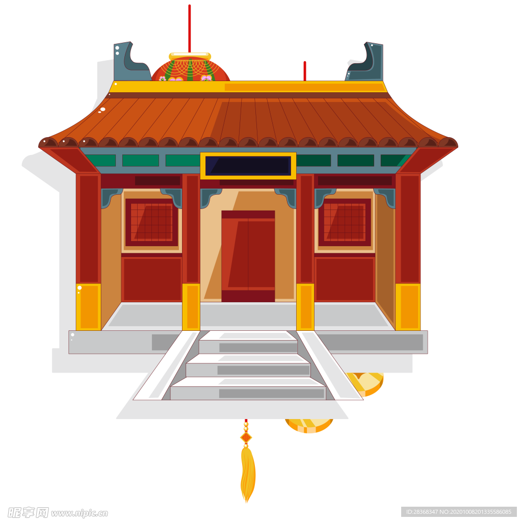 手绘古建筑