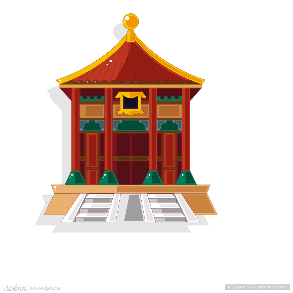手绘古建筑