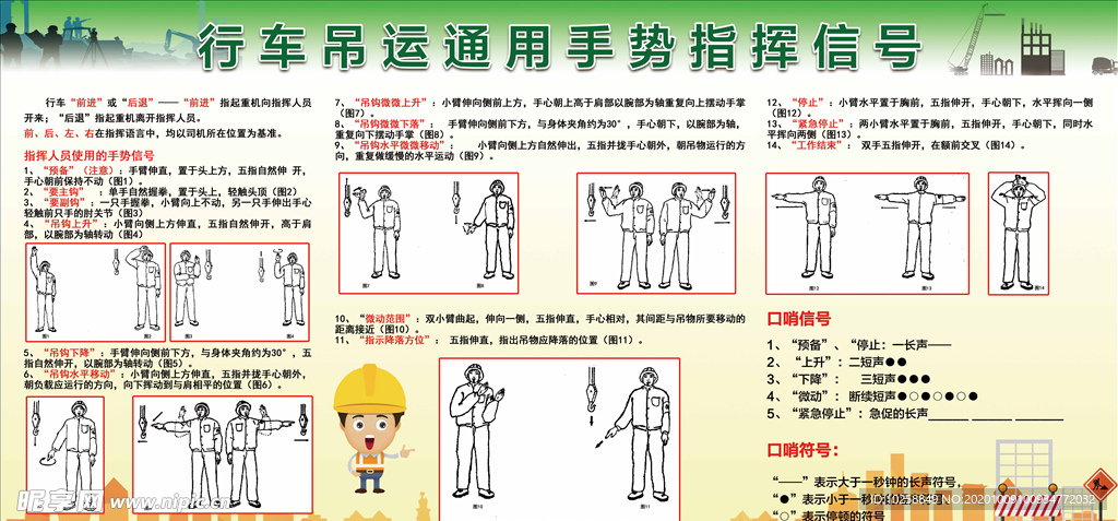 行车吊运通用手势指挥信号