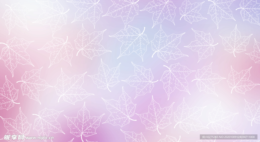 小清新叶子紫色枫叶背景