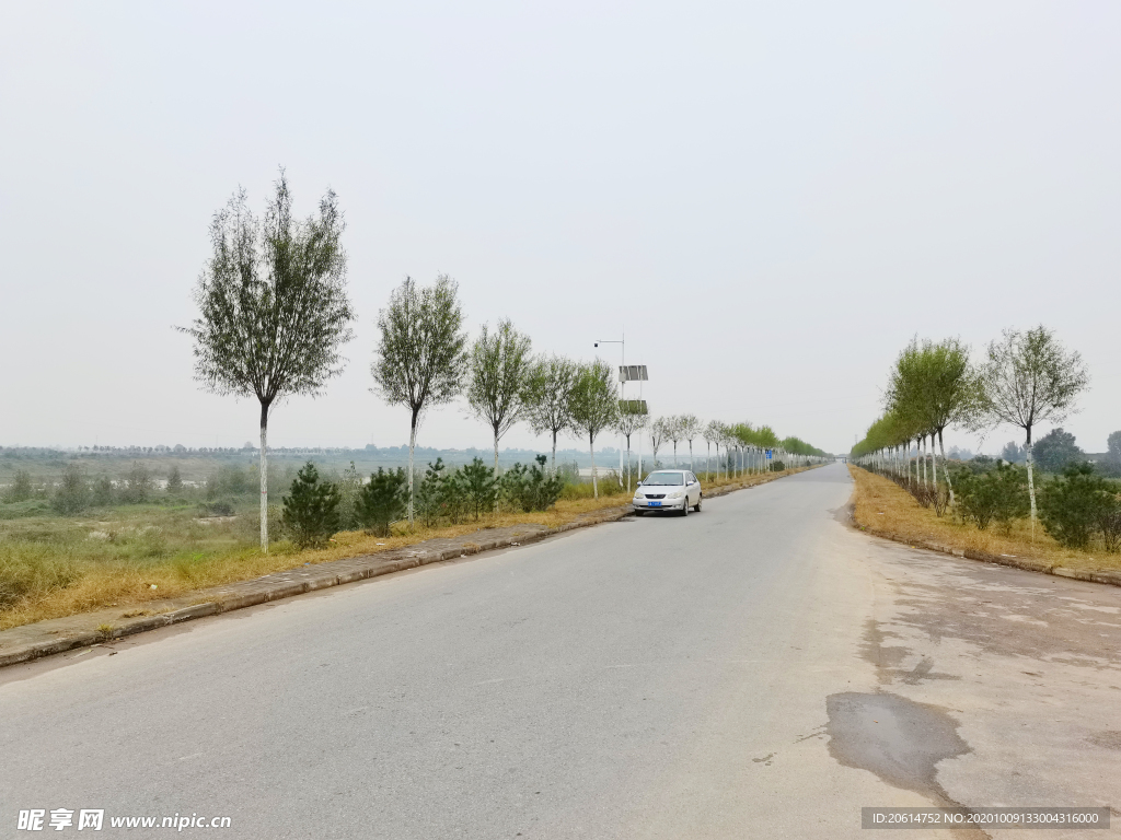 深秋时节的道路风景