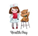 水彩绘世界健康日