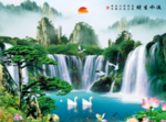 流水生财山水背景