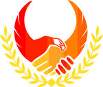 logo 老鹰 握手