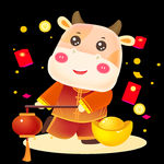 卡通春节牛